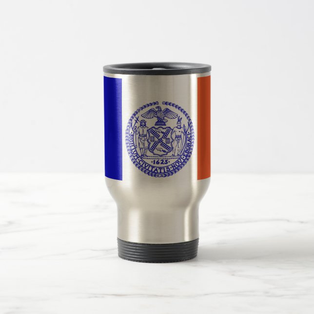Travel Mug with Flag of New York City - USA (Center)