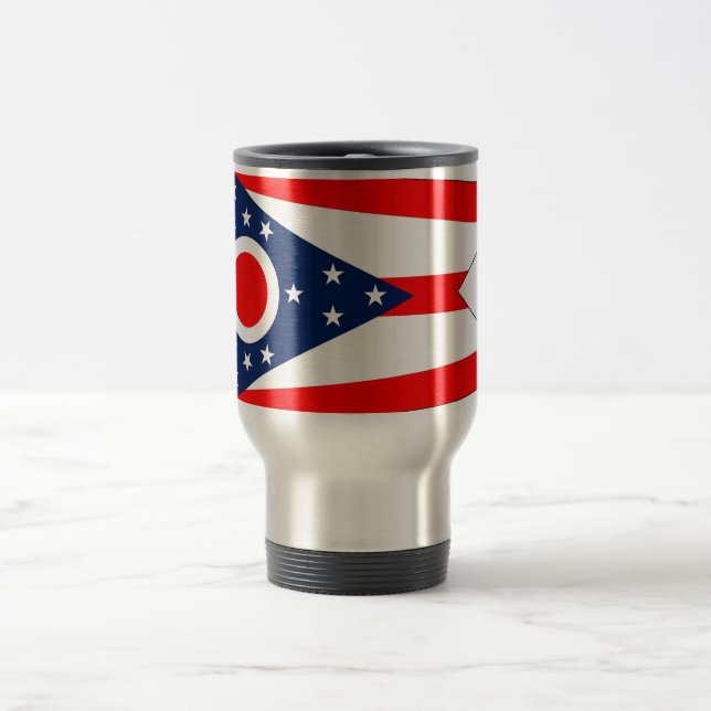 Travel Mug with Flag of Ohio State - USA (Center)