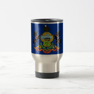 Travel Mug with Flag of  Pennsylvania State - USA