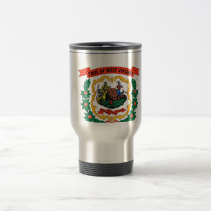 Travel Mug with Flag of  West Virginia State - USA