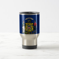 Travel Mug with Flag of  Wisconsin State - USA