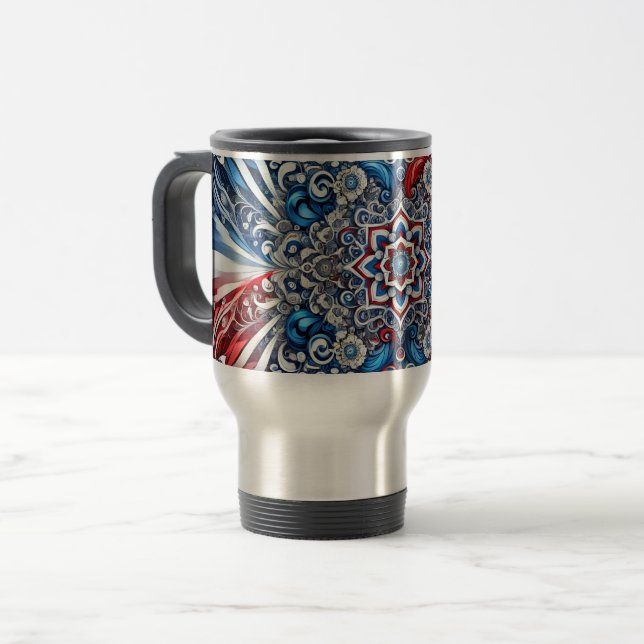 Travel Mug with French Colours Design (Front Left)