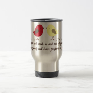 Travel mug with friendship quote