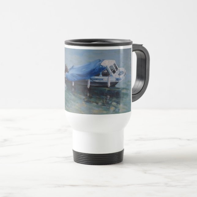 Travel mug with lid. (Front Right)
