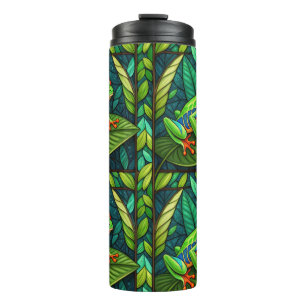 Travel mug with vibrant rainforest design