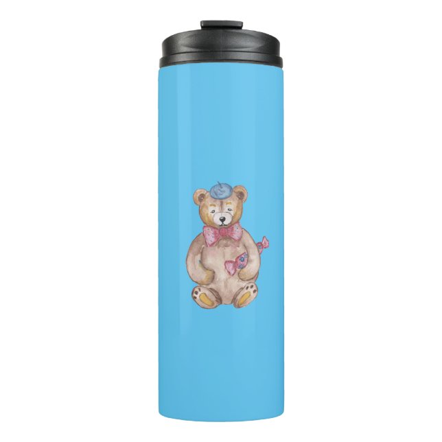 Travel Mugs & Thermal Tumblers "Bear with candy" (Front)