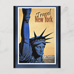 Travel New York, vintage travel poster, Postcard