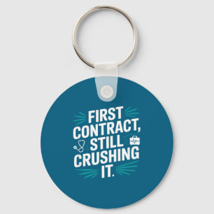 Travel nurse life overtime tales key ring