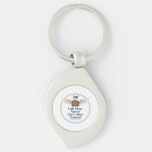 Travel Nurse Logo Print with Wings and Stethoscope Key Ring