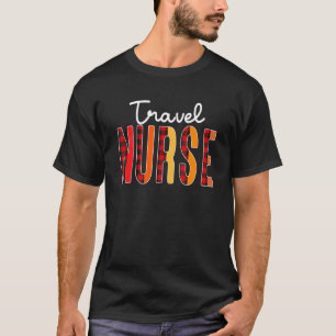 Travel Nurse Plaid Red Love Heart Stethoscope Rn N T-Shirt