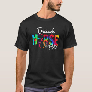 Travel Nurse Squad Watercol Love Stethoscope Rn Nu T-Shirt