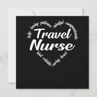 Travel Nurse Travel Nurse Heart Word Cloud Invitation