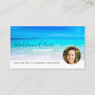 Travel Ocean Blue Photo Professional Business Card