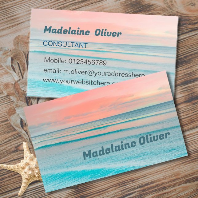 Travel Ocean Sky Blue Modern Business Card (Creator Uploaded)