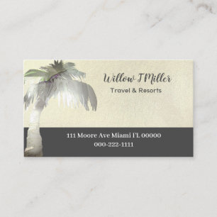 Travel Palm Tree Light Golden Business Cards
