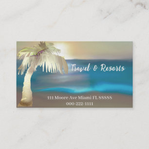 Travel Palm Tree Light Golden Business Cards