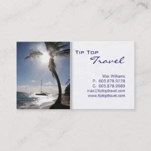 Travel Palm Tree Sun Ocean Boat Business Card