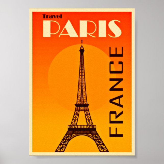 Travel Paris Retro Poster (Front)