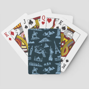 Travel Pattern In Blues Pattern Playing Cards