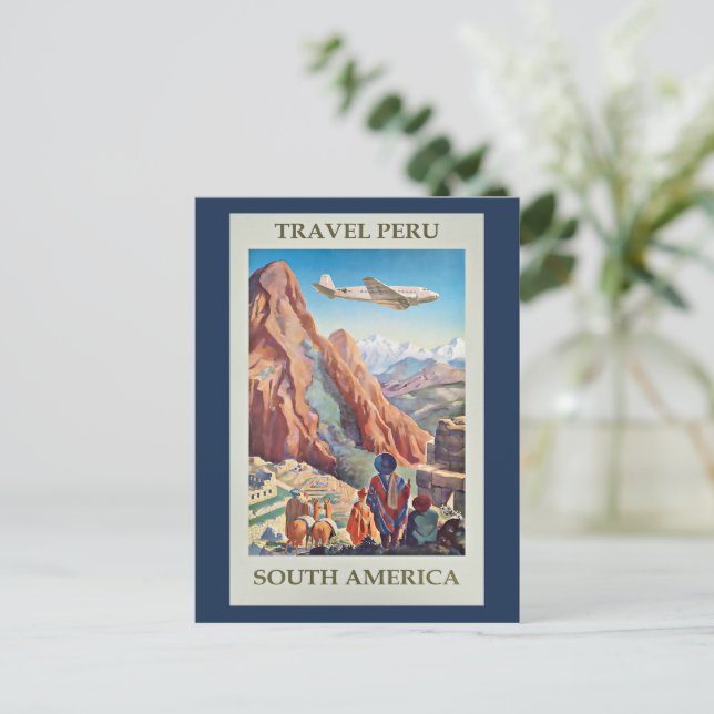 Travel Peru, vintage poster, Postcard (Standing Front)