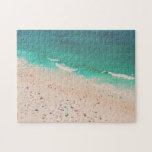Travel Photo of the Beach with Turquoise Water Jigsaw Puzzle<br><div class="desc">Travel Photography - this is a aerial photo of a crowded beach with a beautiful turquoise blue ocean.</div>