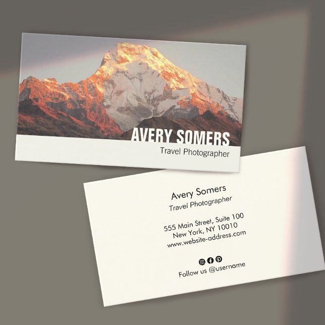 Travel Photographer Add a Photo Photography Business Card (Creator Uploaded)