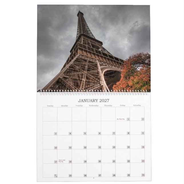 Travel Photos Calendar (Jan 2027)