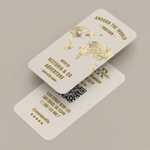 Travel Planner Adventure World Map Tour Sand Business Card