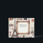 Travel Postcard<br><div class="desc">Description: Send a little piece of Paris with this beautifully illustrated travel postcard featuring the iconic Eiffel Tower. Perfect for travelers, postcard collectors, or as a charming note to someone special. The design includes romantic Parisian elements like street cafés, vintage bicycles, and soft pastel tones – with a blank space...</div>