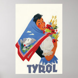 Travel Poster Austria Tyrol Tirol Vintage Art Wall