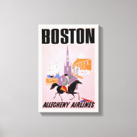 Travel Poster For Allegheny Airlines To Boston