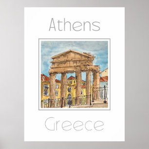 Travel poster for Athens Greece