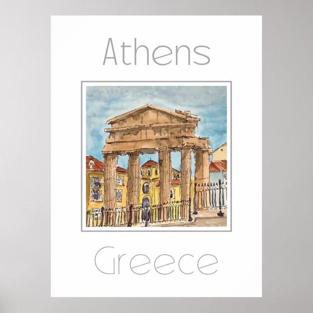 Travel poster for Athens Greece (Front)