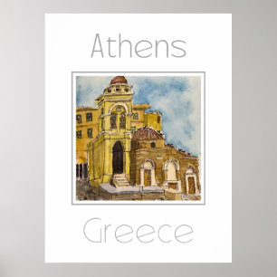 Travel poster for Athens Greece
