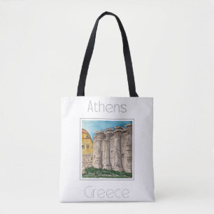 Travel Poster for Athens Greece Tote Bag