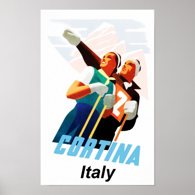 Travel poster for Cortina d'ampezzo, Italy (Front)