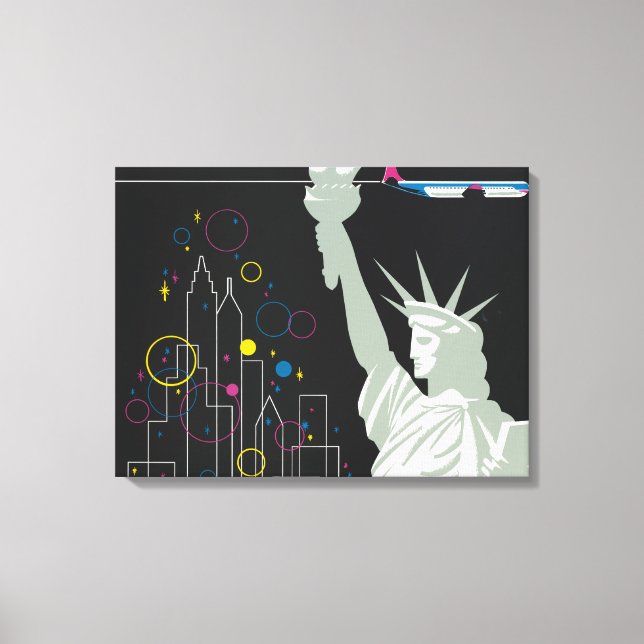 Travel Poster For Flying Northwest Airlines Canvas Print (Front)