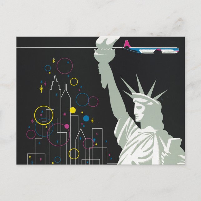 Travel Poster For Flying Northwest Airlines Postcard (Front)