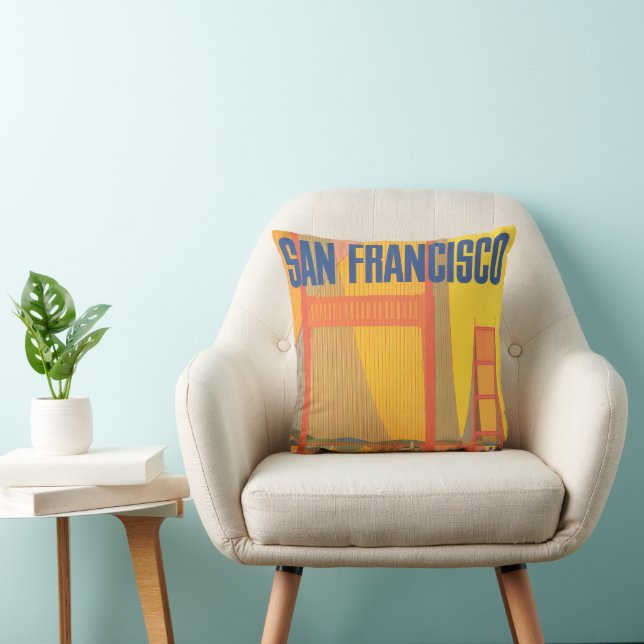 Travel Poster For Flying Twa To San Francisco Cushion (Chair)