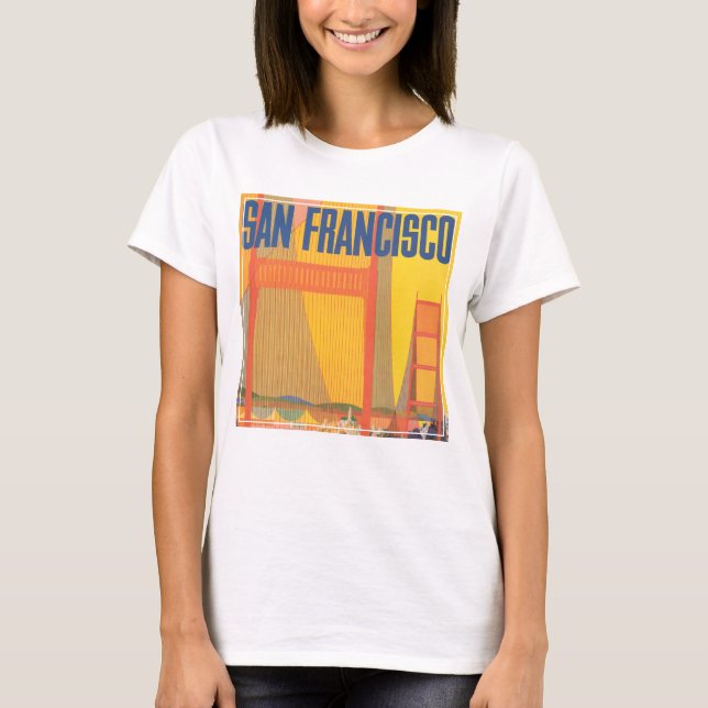 Travel Poster For Flying Twa To San Francisco T-Shirt (Front)