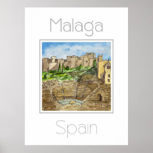 Travel poster for Malaga Spain