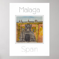 Travel poster for Malaga Spain