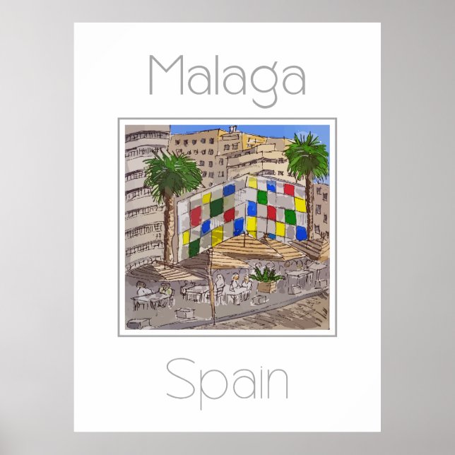 Travel poster for Malaga Spain (Front)