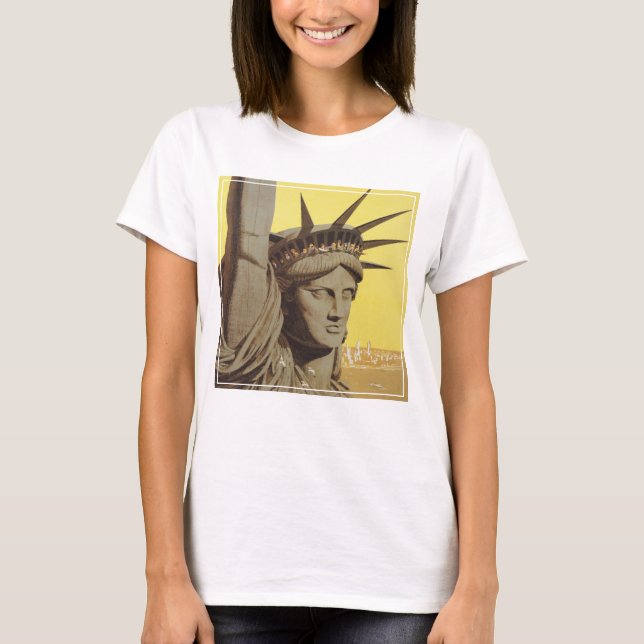 Travel Poster For New York, United Air Lines T-Shirt (Front)