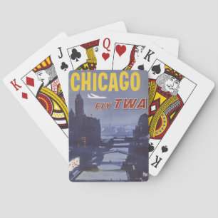 Travel Poster For Trans World Airlines Flights Playing Cards