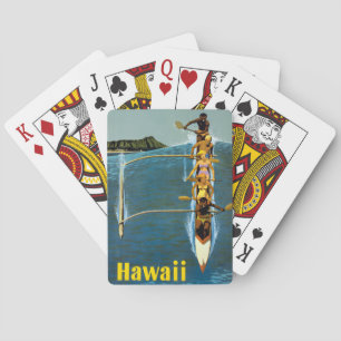 Travel Poster For United Air Lines To Hawaii Playing Cards