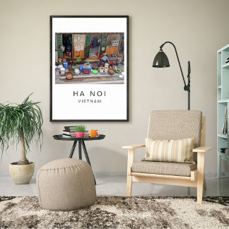 Travel Poster, Ha Noi Vietnam, Customisable Poster