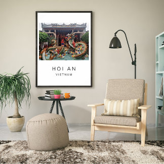 Travel Poster, Hoi An Vietnam, Customisable Poster