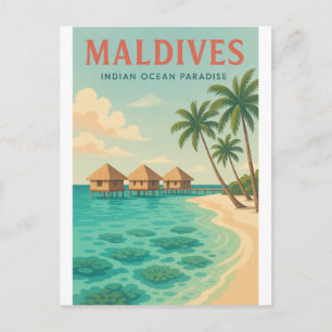 Travel Poster (Maldives Islands) Postcard