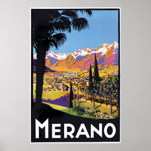 Travel Poster Merano (Meran), Italy  South Tyrol